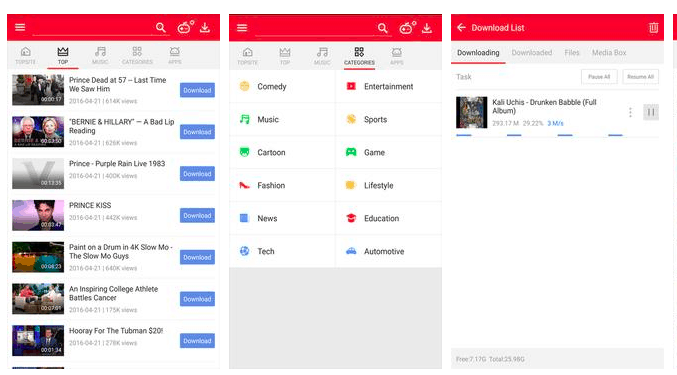  pengguna mengunduh hard disk drive Video Downloader  VidMate APK v3.6204